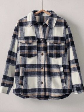 NEW! Urban Daizy Plaid Button-Down Jacket w/ Side Pockets Sizeβs S,M & L